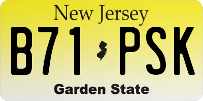 NJ license plate B71PSK