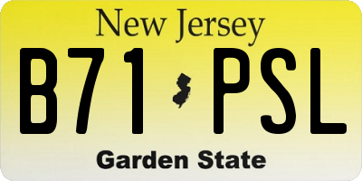 NJ license plate B71PSL