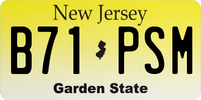 NJ license plate B71PSM
