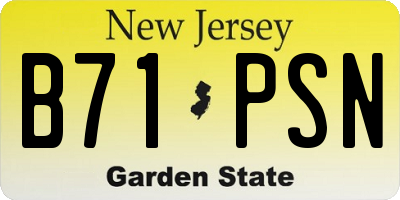 NJ license plate B71PSN