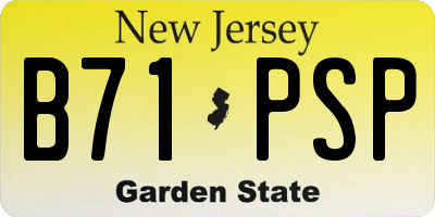 NJ license plate B71PSP