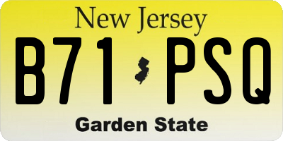 NJ license plate B71PSQ