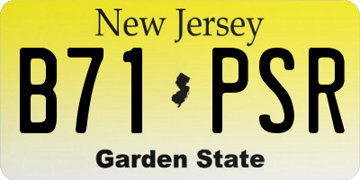 NJ license plate B71PSR