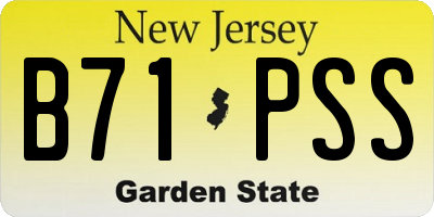 NJ license plate B71PSS
