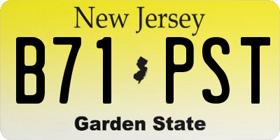 NJ license plate B71PST