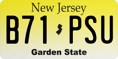 NJ license plate B71PSU