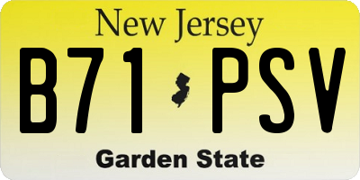 NJ license plate B71PSV