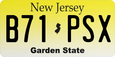 NJ license plate B71PSX