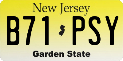 NJ license plate B71PSY