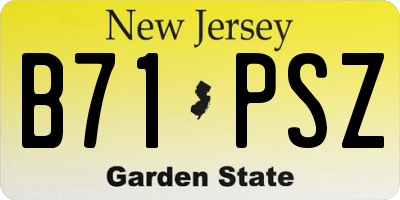 NJ license plate B71PSZ