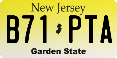 NJ license plate B71PTA