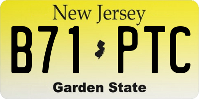 NJ license plate B71PTC