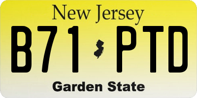 NJ license plate B71PTD