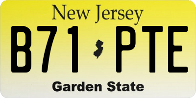 NJ license plate B71PTE