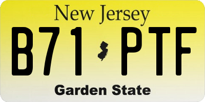 NJ license plate B71PTF
