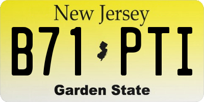 NJ license plate B71PTI