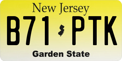 NJ license plate B71PTK