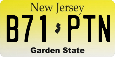 NJ license plate B71PTN
