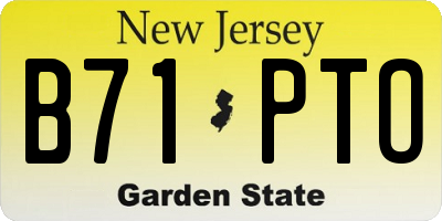 NJ license plate B71PTO
