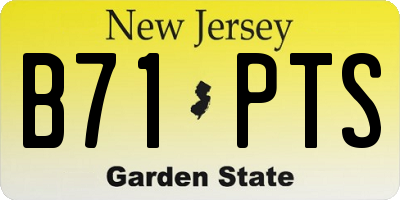 NJ license plate B71PTS
