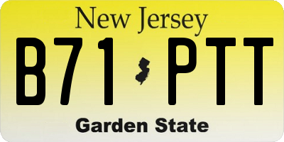 NJ license plate B71PTT