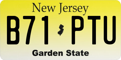 NJ license plate B71PTU