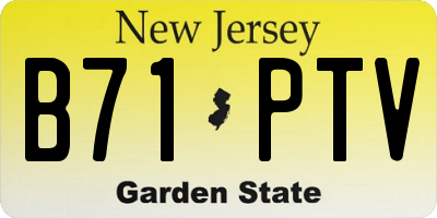 NJ license plate B71PTV