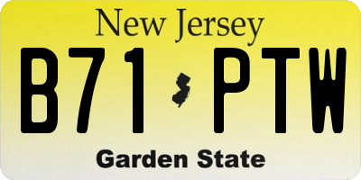 NJ license plate B71PTW