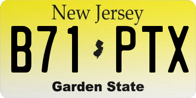NJ license plate B71PTX