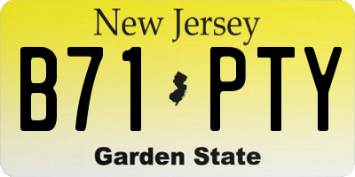 NJ license plate B71PTY