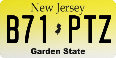 NJ license plate B71PTZ