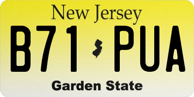 NJ license plate B71PUA
