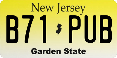 NJ license plate B71PUB