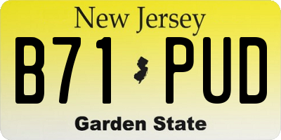 NJ license plate B71PUD