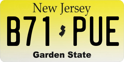 NJ license plate B71PUE
