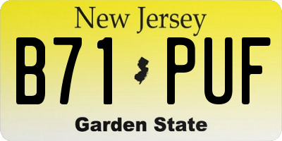 NJ license plate B71PUF