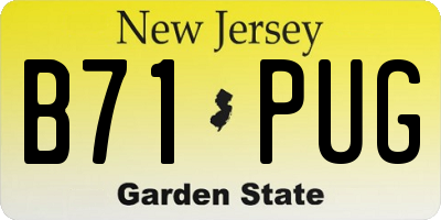 NJ license plate B71PUG