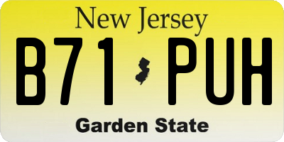 NJ license plate B71PUH