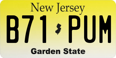 NJ license plate B71PUM