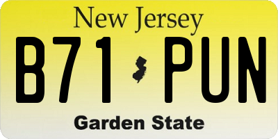 NJ license plate B71PUN