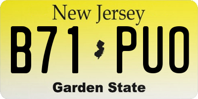 NJ license plate B71PUO