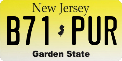 NJ license plate B71PUR