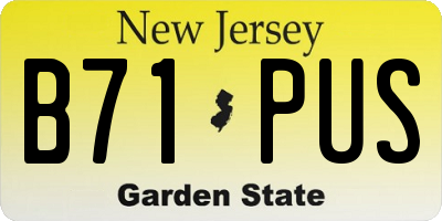 NJ license plate B71PUS