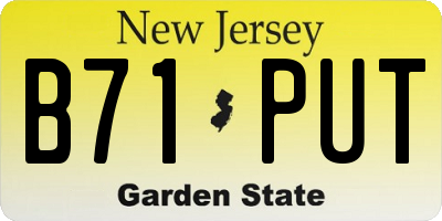 NJ license plate B71PUT