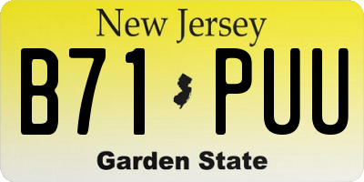NJ license plate B71PUU
