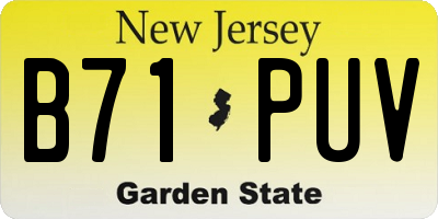 NJ license plate B71PUV