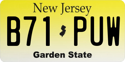 NJ license plate B71PUW