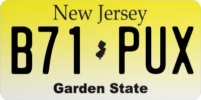 NJ license plate B71PUX