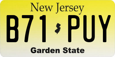 NJ license plate B71PUY