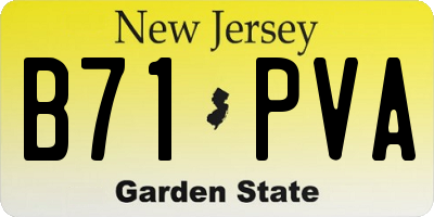 NJ license plate B71PVA